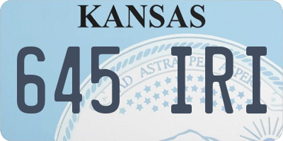 KS license plate 645IRI