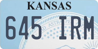 KS license plate 645IRM
