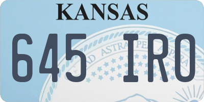 KS license plate 645IRO