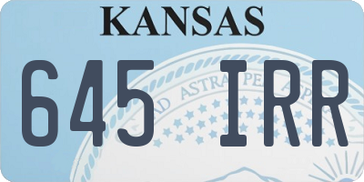 KS license plate 645IRR