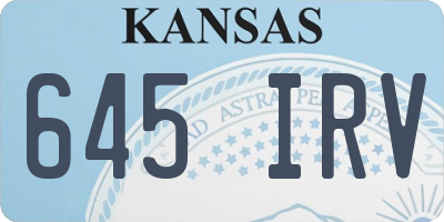 KS license plate 645IRV