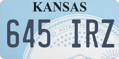 KS license plate 645IRZ
