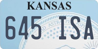 KS license plate 645ISA
