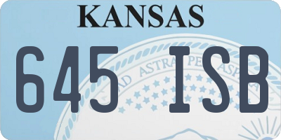 KS license plate 645ISB