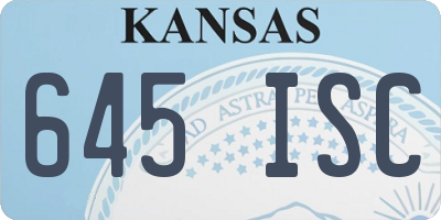 KS license plate 645ISC