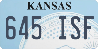 KS license plate 645ISF