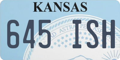 KS license plate 645ISH