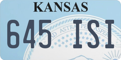 KS license plate 645ISI