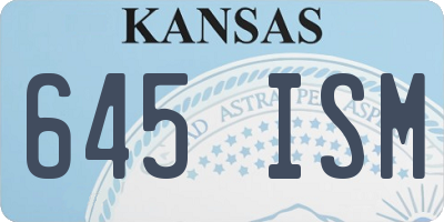 KS license plate 645ISM