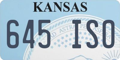 KS license plate 645ISO