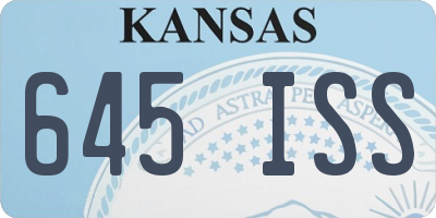 KS license plate 645ISS