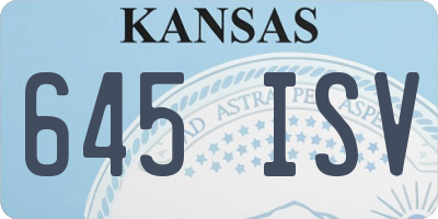 KS license plate 645ISV