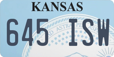 KS license plate 645ISW