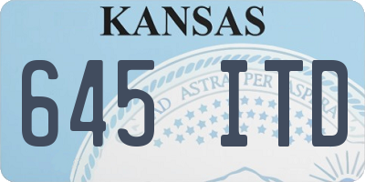 KS license plate 645ITD