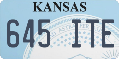 KS license plate 645ITE