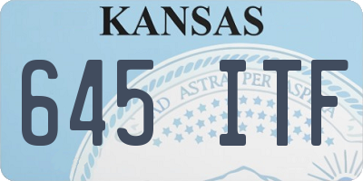 KS license plate 645ITF