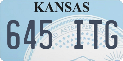 KS license plate 645ITG