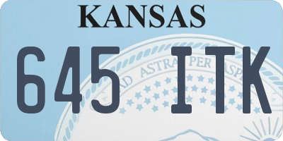 KS license plate 645ITK