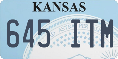 KS license plate 645ITM