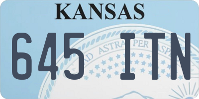 KS license plate 645ITN