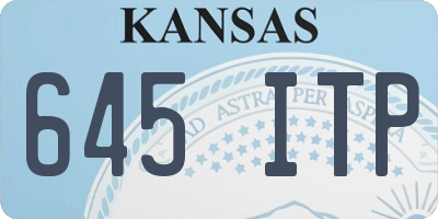 KS license plate 645ITP