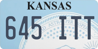 KS license plate 645ITT
