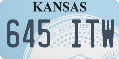 KS license plate 645ITW