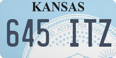 KS license plate 645ITZ