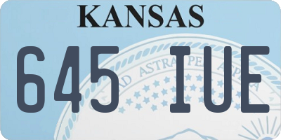 KS license plate 645IUE