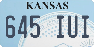 KS license plate 645IUI