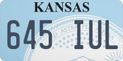 KS license plate 645IUL