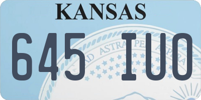 KS license plate 645IUO
