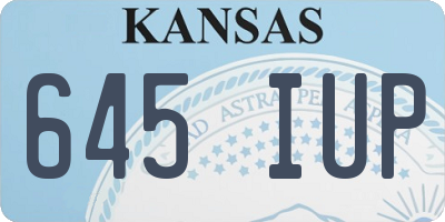 KS license plate 645IUP