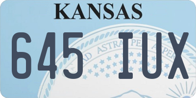KS license plate 645IUX
