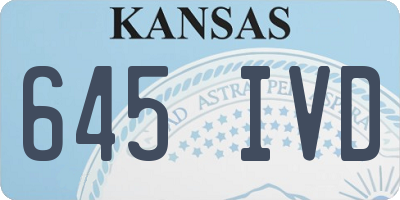KS license plate 645IVD