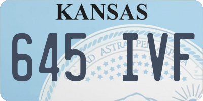 KS license plate 645IVF