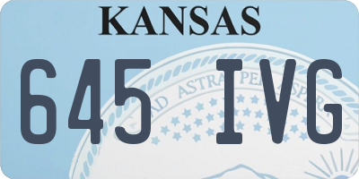 KS license plate 645IVG