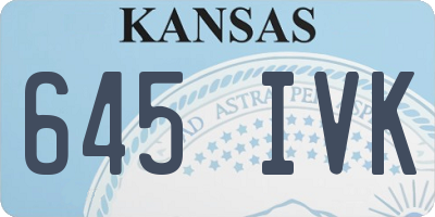 KS license plate 645IVK