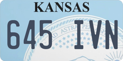 KS license plate 645IVN
