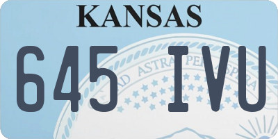 KS license plate 645IVU