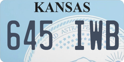 KS license plate 645IWB