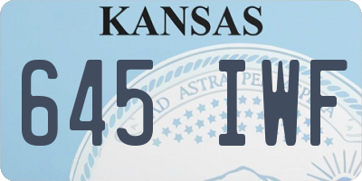 KS license plate 645IWF