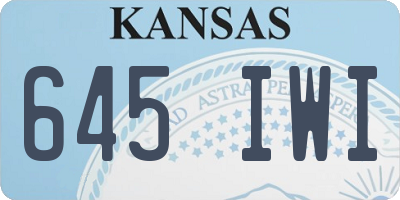 KS license plate 645IWI