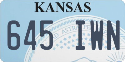 KS license plate 645IWN
