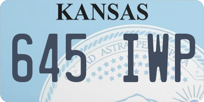 KS license plate 645IWP