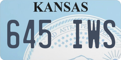 KS license plate 645IWS