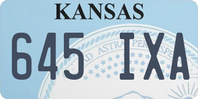 KS license plate 645IXA