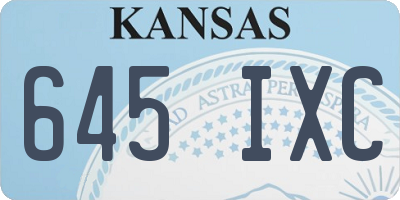 KS license plate 645IXC
