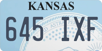 KS license plate 645IXF