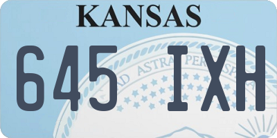 KS license plate 645IXH